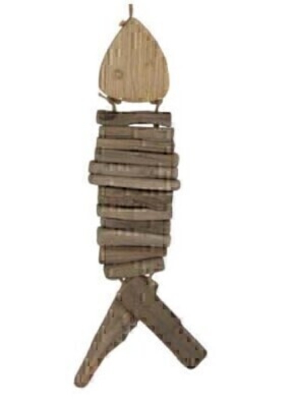 Stacked Driftwood Fish Hanging Decoration - by Gisela Graham